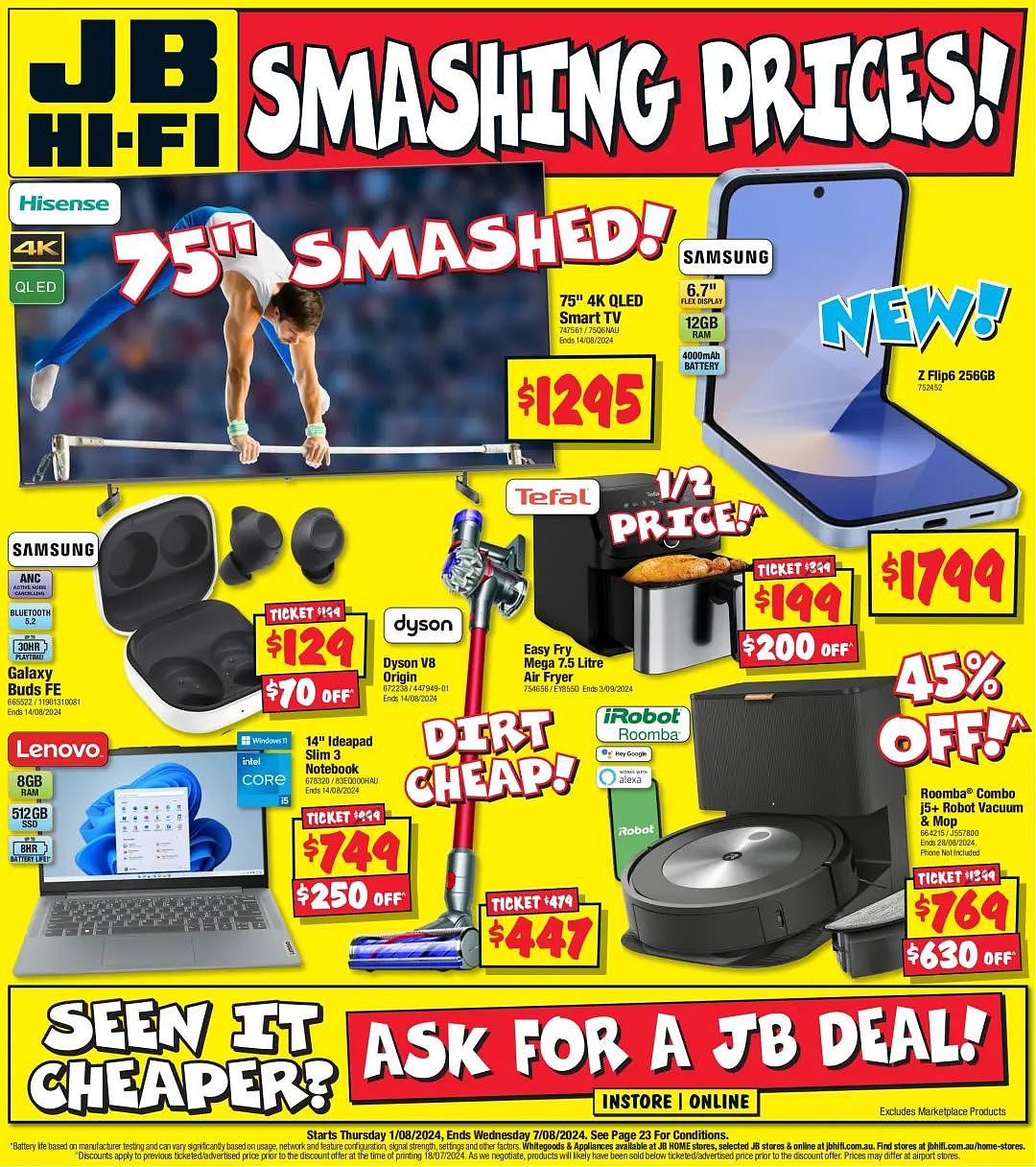 JB Hi-Fi 折扣 | 三星 Z Flip6折叠屏手机$1799，Roomba扫地机器人$769（组图） - 1