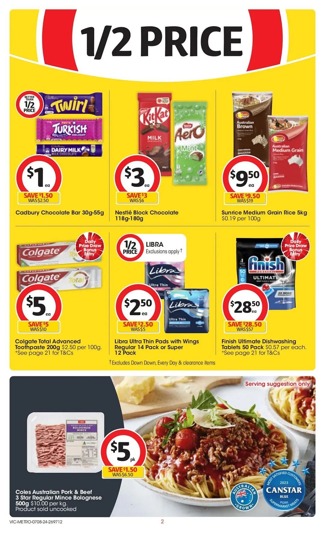 Coles 8月7日-8月13日打折，红袋米、鱿鱼条半价（组图） - 2