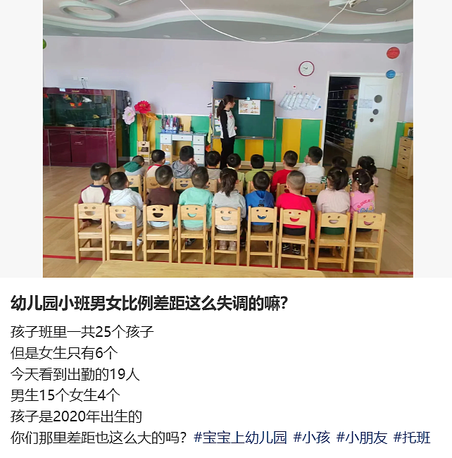 中国反常一幕：幼儿园都是小男孩，高校里都是女大学生（组图） - 8