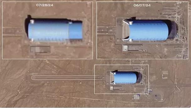 美卫星发现：中国在新疆造“超大飞艇”？可容纳航母（组图） - 1