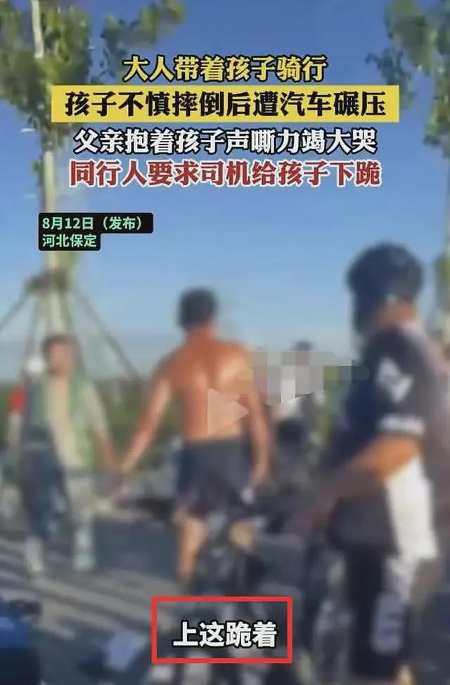 河北父亲带儿子骑行，男孩遭碾压身亡，司机被逼下跪！评论区炸了（视频/组图） - 6