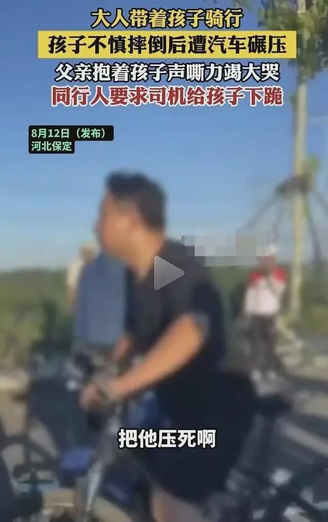 河北父亲带儿子骑行，男孩遭碾压身亡，司机被逼下跪！评论区炸了（视频/组图） - 9