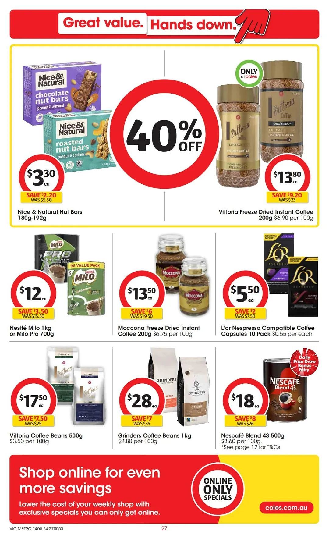 Coles 8月14日-8月20日打折，香草考拉蛋糕、花生酱、益生菌、能量水全场半价（组图） - 27