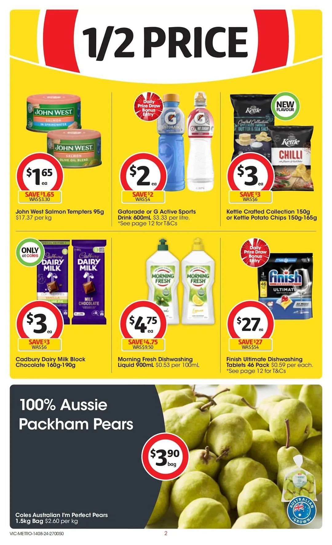 Coles 8月14日-8月20日打折，香草考拉蛋糕、花生酱、益生菌、能量水全场半价（组图） - 2