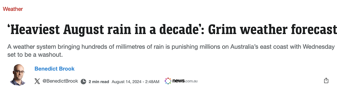 悉尼人准备好了吗？又要持续暴雨了！澳洲多地将迎10年来最强降雨，官方已经发布警告...（组图） - 1