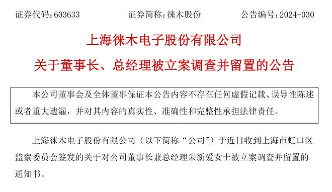 女董事长被立案调查并留置！她去年年薪129万元，持股价值2.75亿元！公司是比亚迪、宁德时代等供应商（组图） - 1