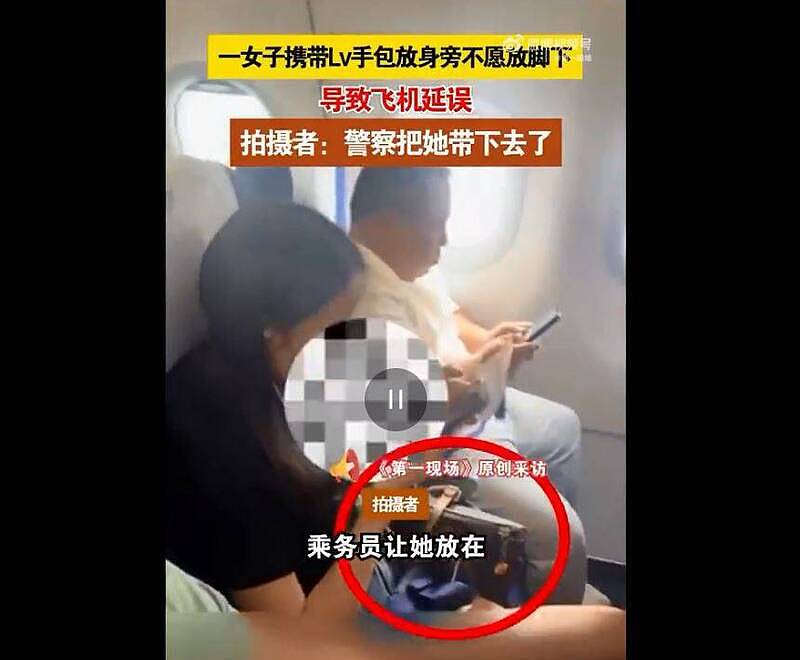 中国女搭机不愿把LV包放座椅下，延误航班1个小时（图） - 1