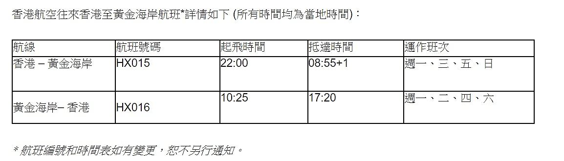 港航明年1月恢复往澳洲黄金海岸季节性航班，积极研重返北美市场（组图） - 2