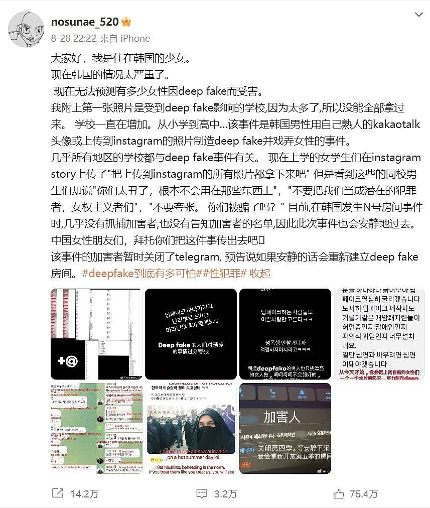 韩国22万女性被用AI合成X照，她们只能靠翻译机来中国求助，韩政府这才要查了...（组图） - 8