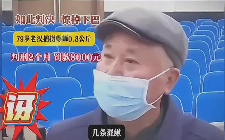 79岁老汉捉0.8公斤螺蛳被判刑，主办法官：零容忍（组图） - 1