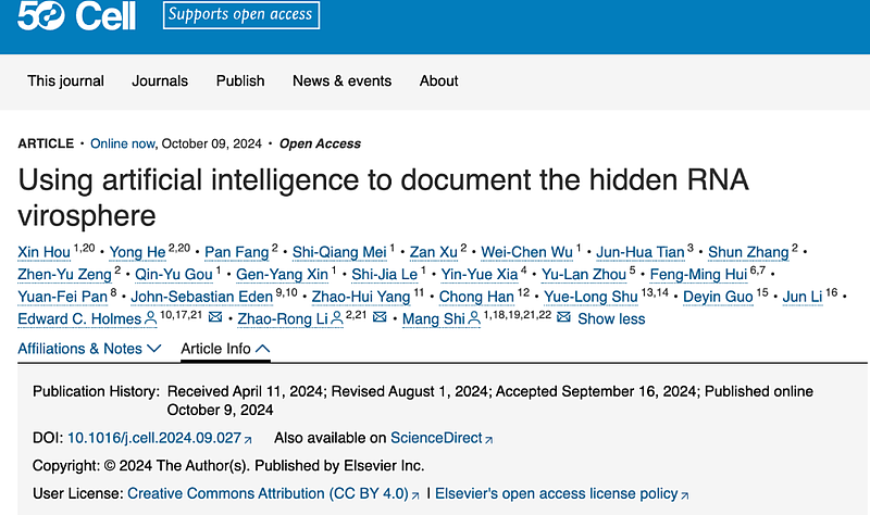 中国科学家发现大量全新RNA病毒，刷新全球认知（组图） - 1