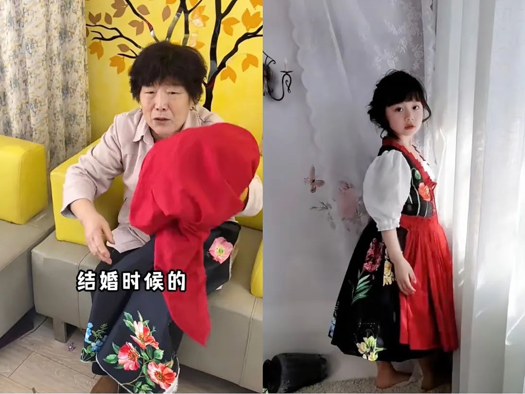 全网“最幸福”小孩！67岁姥姥为她私人定制礼服，点赞超1700万，网友看完：窗帘布还能这么用？（组图） - 7