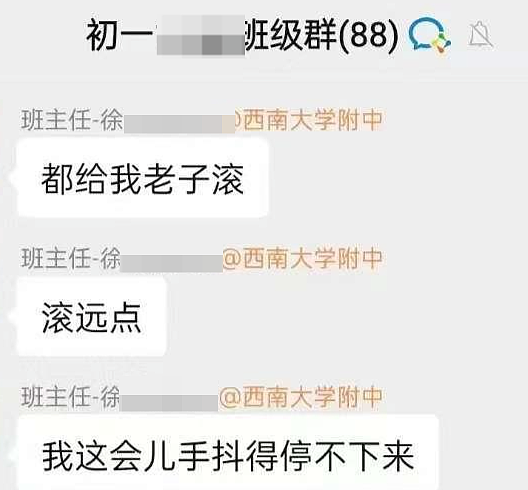 “都给老子滚！”中学女班主任在群里怒骂，称“已经爆炸”！当地教委介入调查（组图） - 1