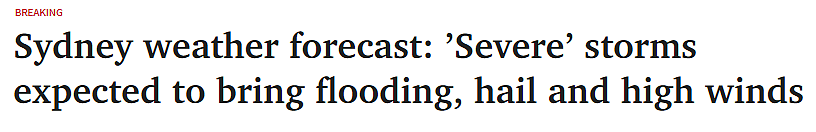 紧急提醒！悉尼突降暴雨，部分地区有冰雹！官方发布严重雷暴警告，没事儿暂时别出门...（组图） - 1