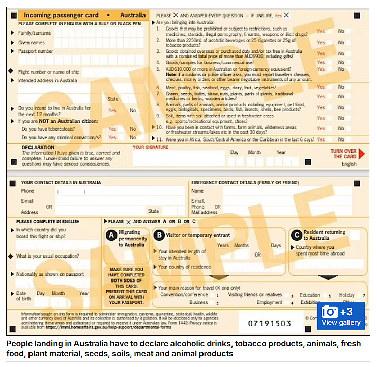 澳洲入境新变化，提前72小时申报，澳航开始试行！（组图） - 2