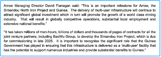 【异动股】Arrow Minerals(ASX：AMD)与宝钢资源就超级铁矿项目Simandou North矿石销售签署MoU - 4