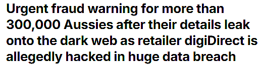 澳洲又双叒发生数据泄露事件！超30万消费者个人信息被盗（组图） - 1
