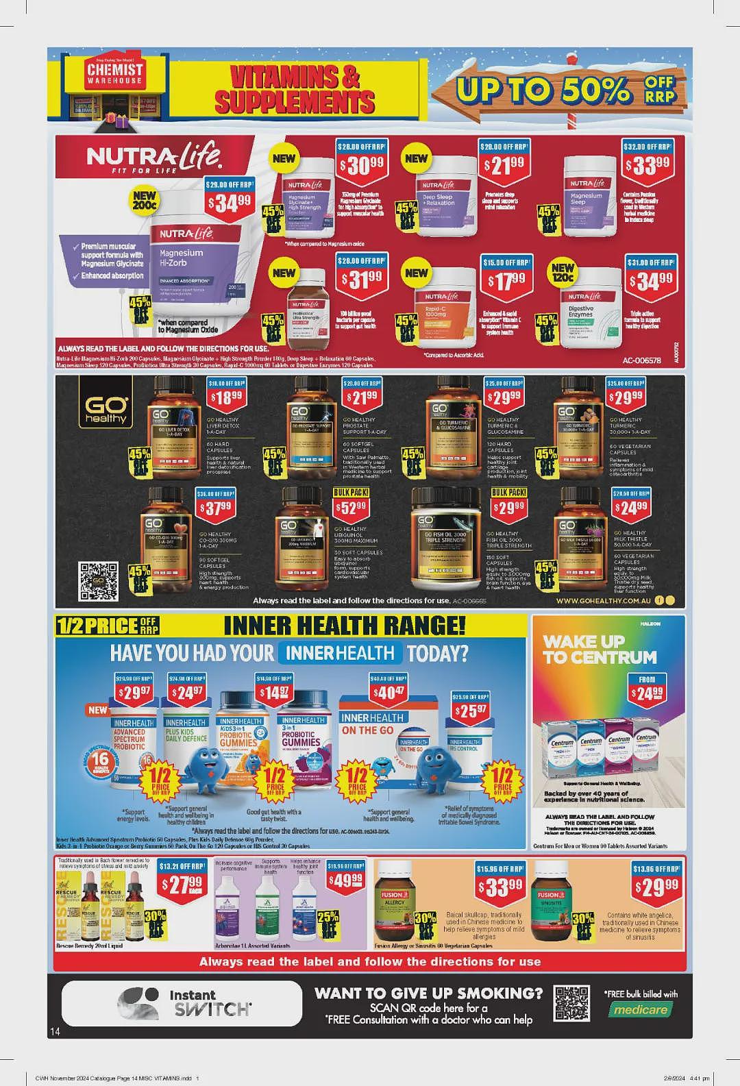 大量半价！【Chemist Warehouse】药店 10月31日至11月13日优惠目录（组图） - 14