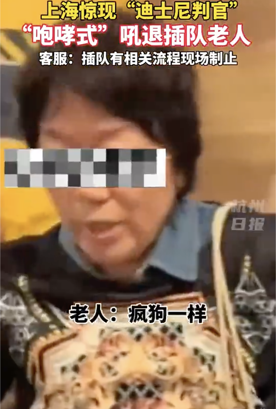 上海迪士尼疑老太带孙插队被后排女子怒吼：“下！去！” 没想到网友吵开了（视频/组图） - 5