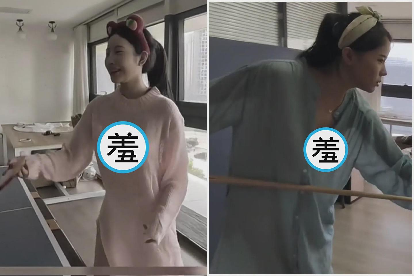 美女打桌球、撞球！网友眼睛一亮：“我只看到奶球擦边球”（视频/组图） - 1