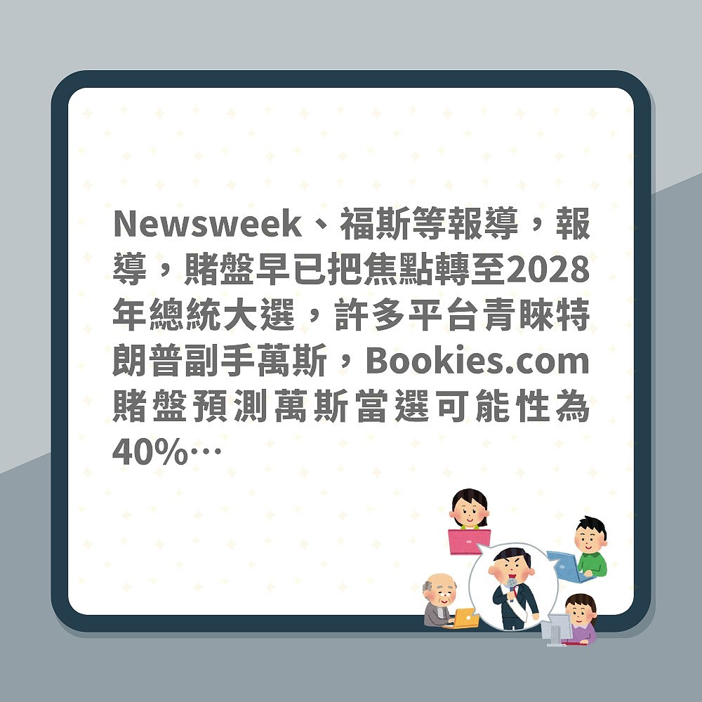 美国大选：赌盘预测2028美国总统，“他”胜算最高力压米歇尔（组图） - 3