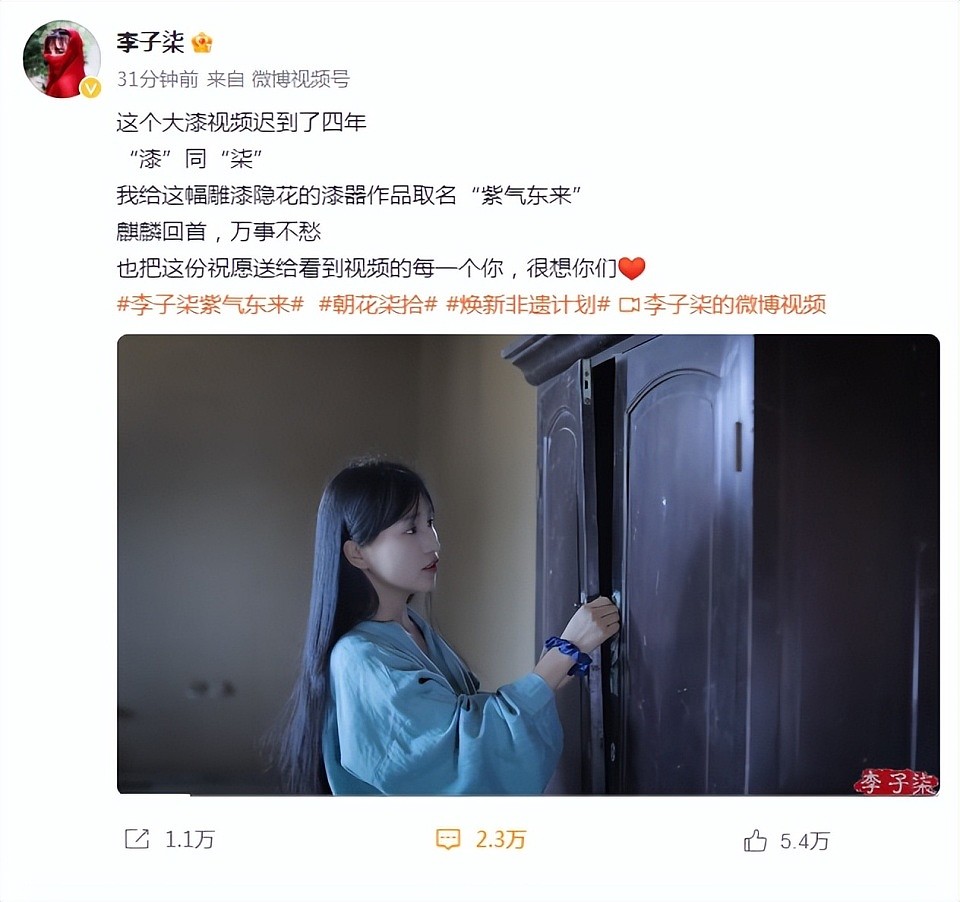 李子柒正式复出，首支视频爆了，她的高级作秀难以复制（组图） - 1