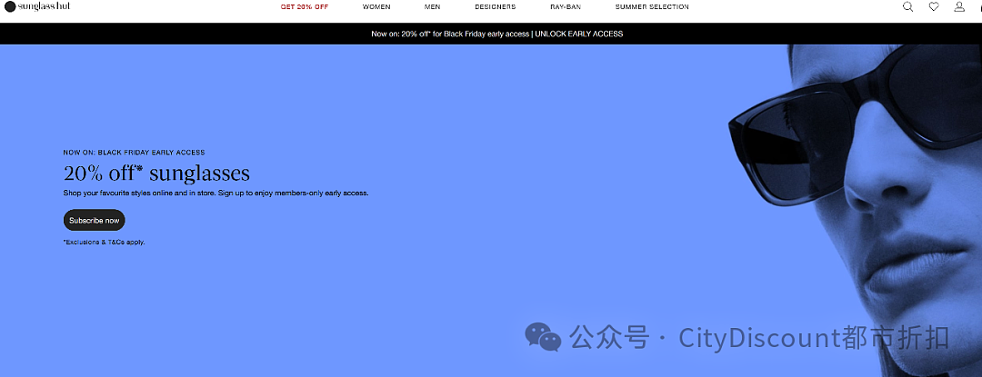 抓紧！【Sunglass Hut】大牌墨镜澳洲官网黑五折上折特卖（组图） - 1