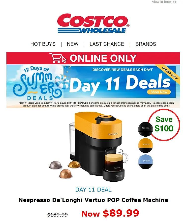 Costco折扣 | Nespresso 咖啡机省$100，TCL 冰箱省$100（组图） - 1