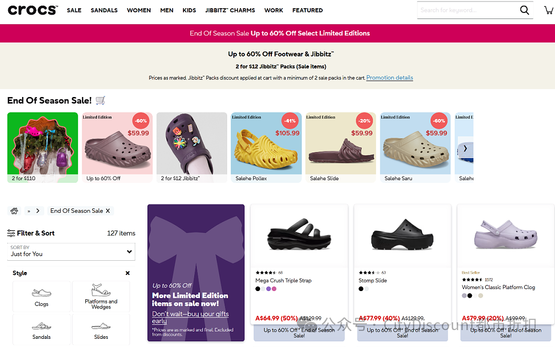 夏日必备！【Crocs】洞洞鞋最新特卖 + 折上折（组图） - 1