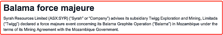 莫桑比克内乱触发Balama石墨场“不可抗力事件” Syrah Resources (ASX：SYR) 股价急挫 创多年新低 - 3