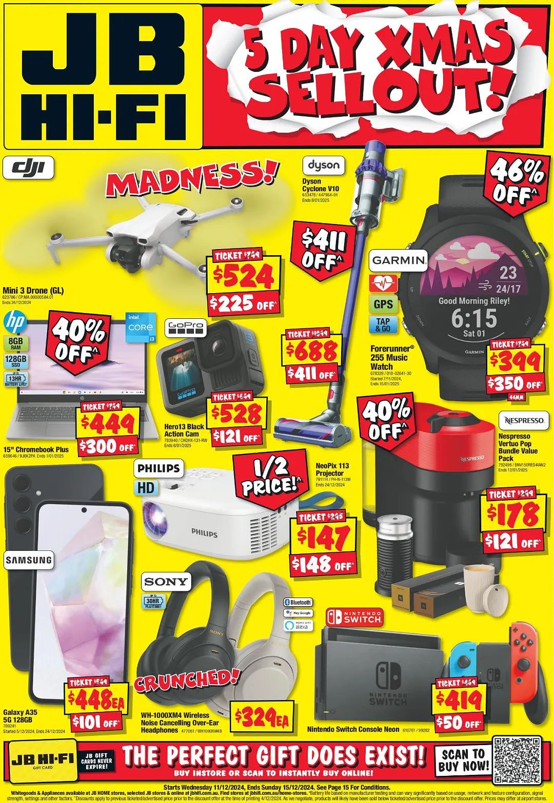 JB Hi-Fi 折扣 | 圣诞闪促！戴森V10立省$411，Nespresso胶囊咖啡机6折！（组图） - 1