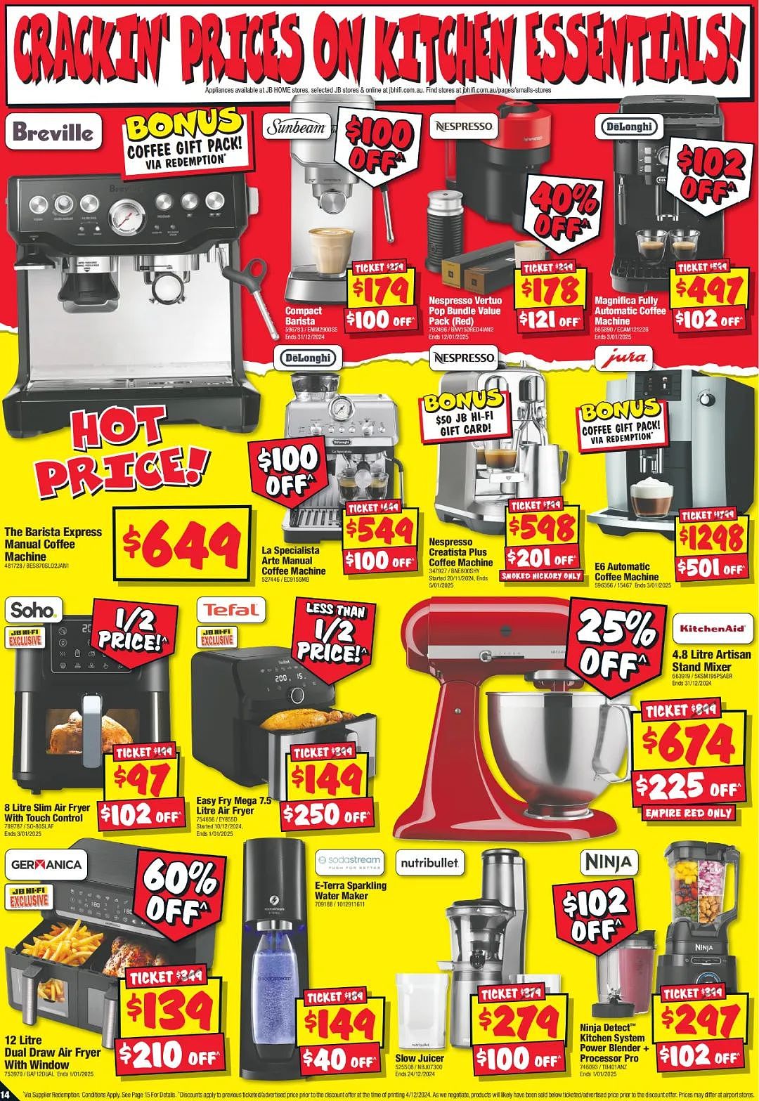 JB Hi-Fi 折扣 | 圣诞闪促！戴森V10立省$411，Nespresso胶囊咖啡机6折！（组图） - 14