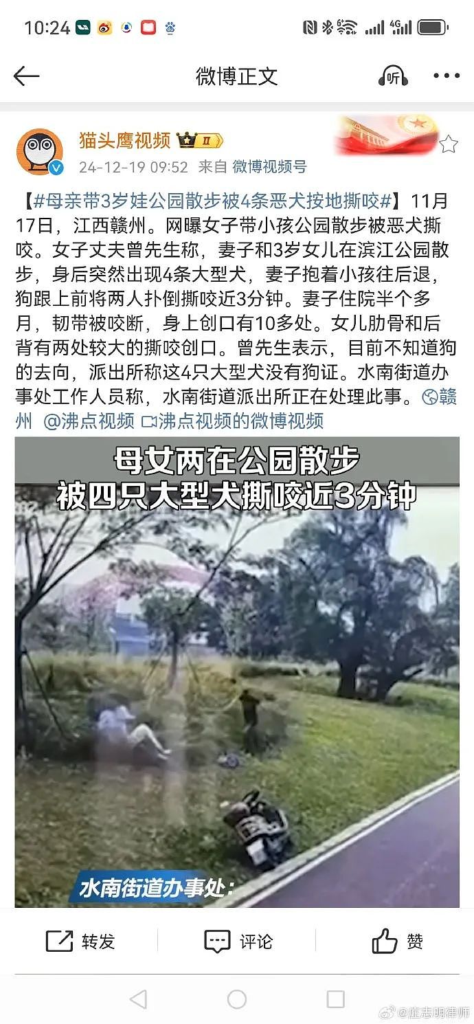 “赣州母女被狗撕咬”上热搜！不牵绳狗该乱棍打死（视频/组图） - 1