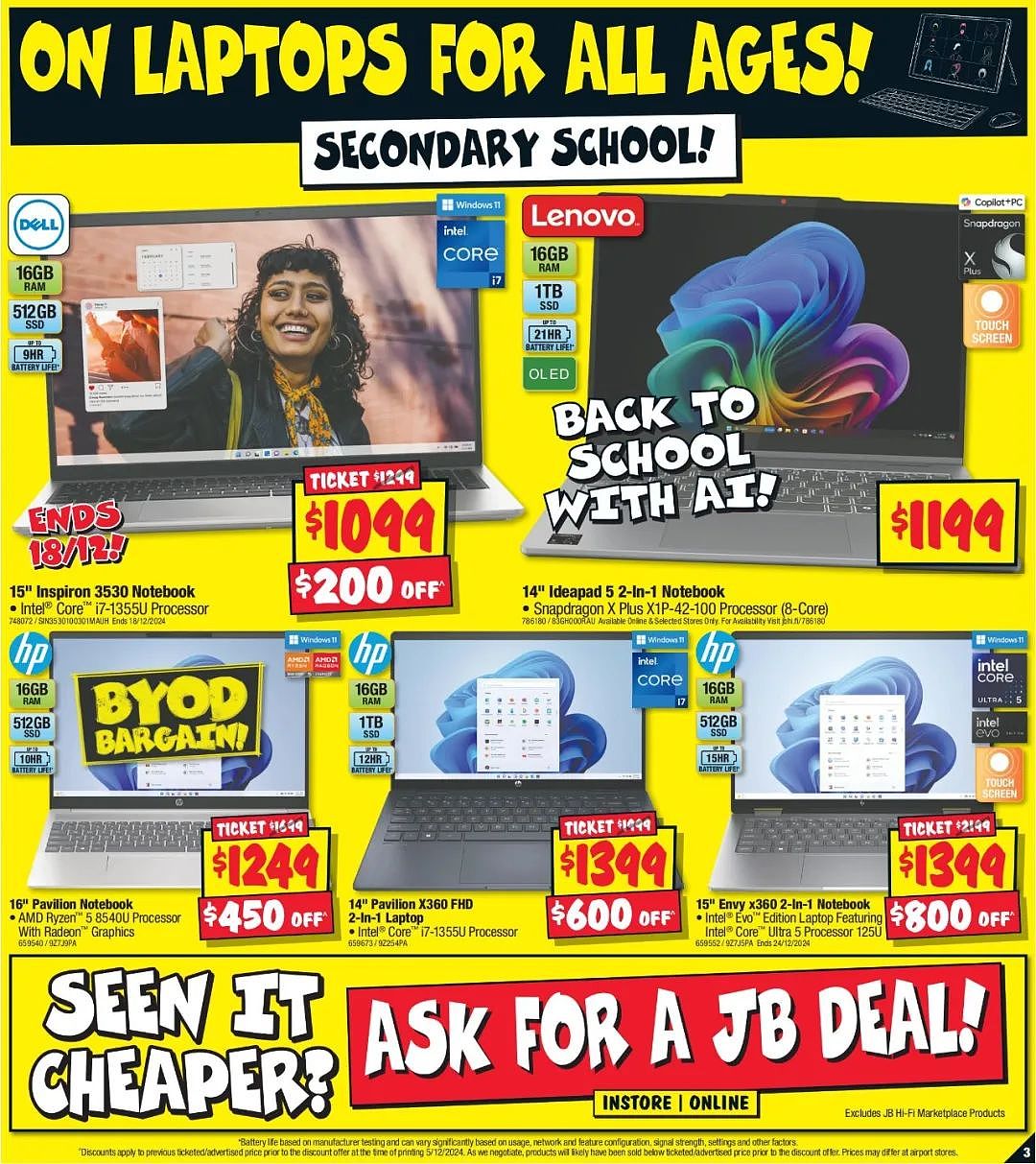 JB Hi-Fi 折扣 | 联想L24i-4A显示器5折！惠普笔记本直降$400（组图） - 3