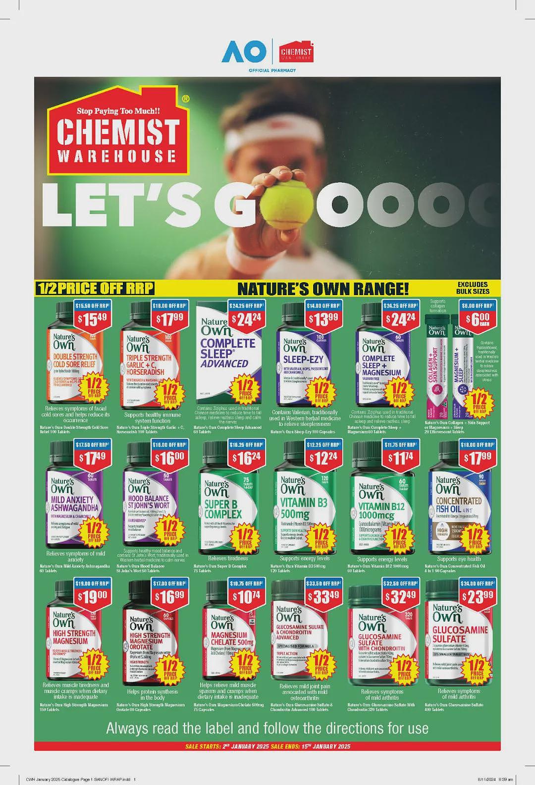 继续良心周期！【Chemist Warehouse】药店 1月2日至15日优惠目录（组图） - 1