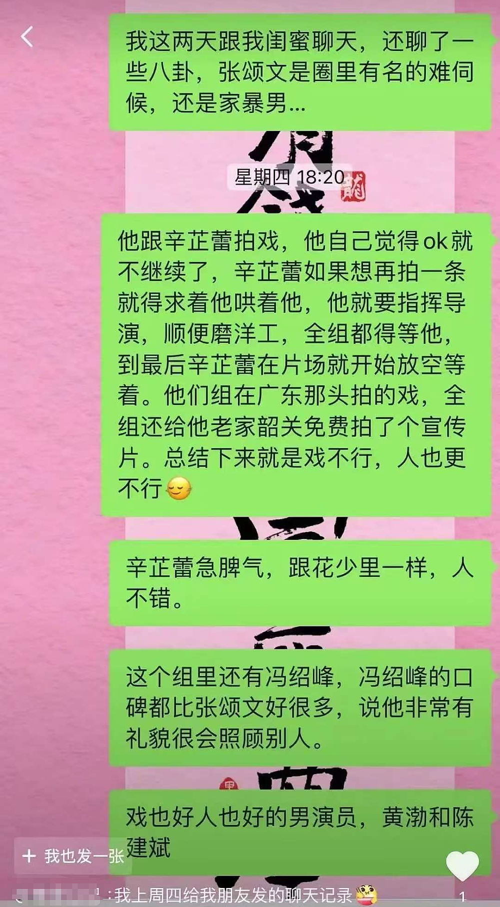 业内曝张颂文人品差，拜高踩低人前人后两样，与辛芷蕾拍戏耍威风（组图） - 9