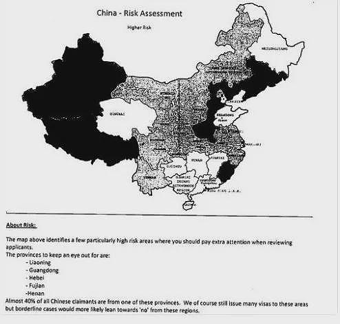 签证审理“内幕”网上疯传：中国六大省份遭“封杀”，四大姓氏被列黑名单（组图） - 2