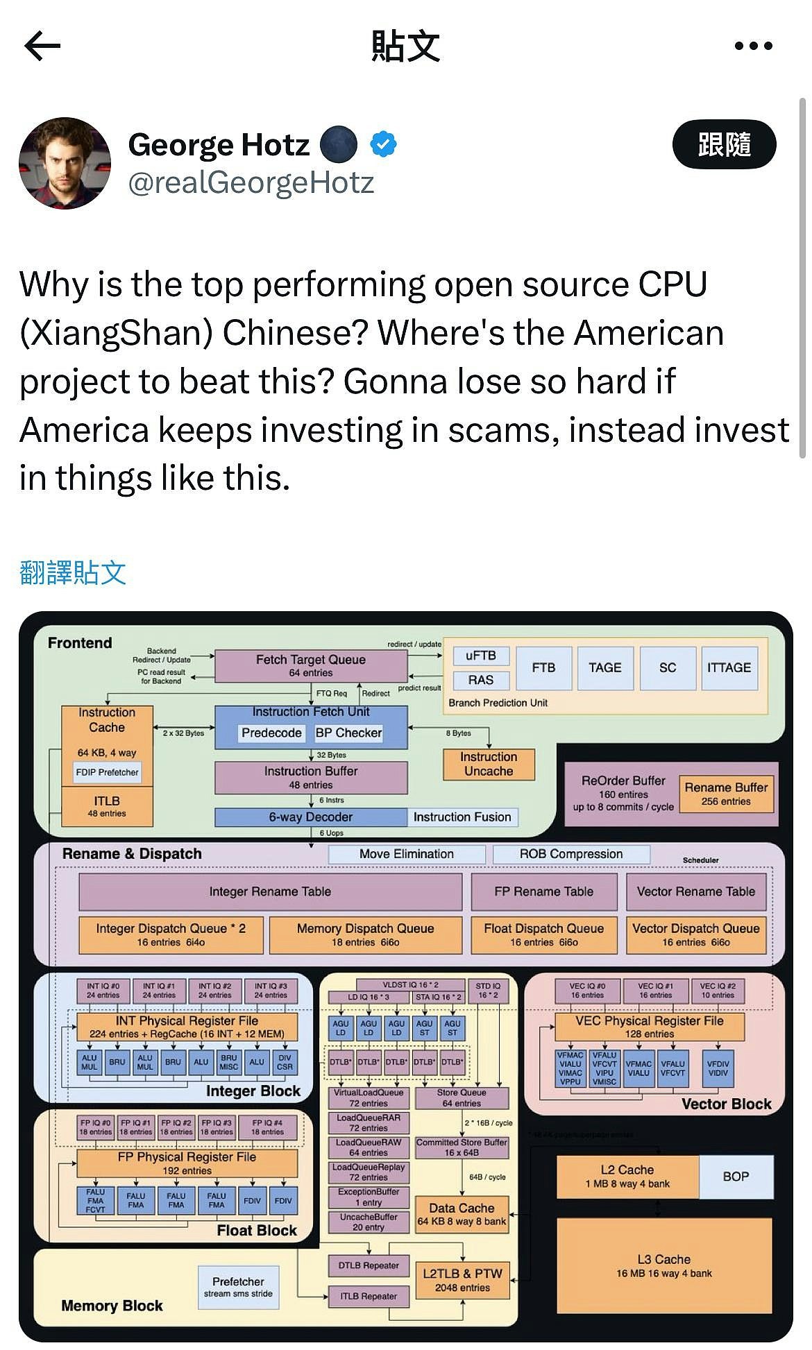 为何最强开源CPU香山是中国的？中科院研究员回应美国天才黑客（组图） - 1