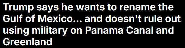 特朗普开记者会金句频出！称不排除动用武力收复巴拿马运河，还想把墨西哥湾改名为美国湾（组图） - 1