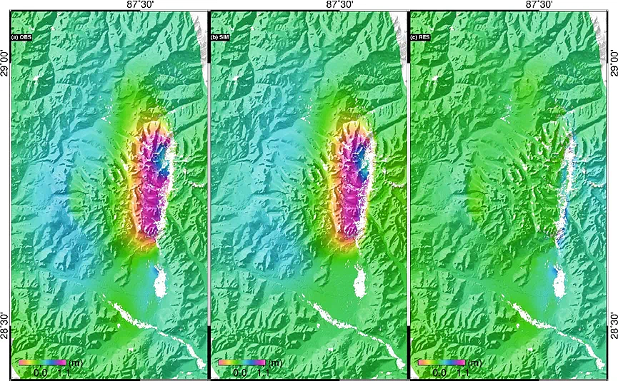 卫星拍摄西藏震区：最大破裂位置浅，最大位错量6米（组图） - 3