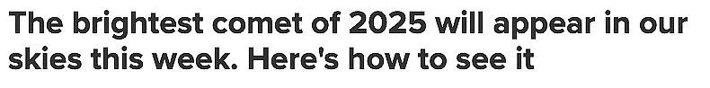2025最亮彗星即将现身澳洲夜空，不要错过16万年一遇的天文奇观（组图） - 1