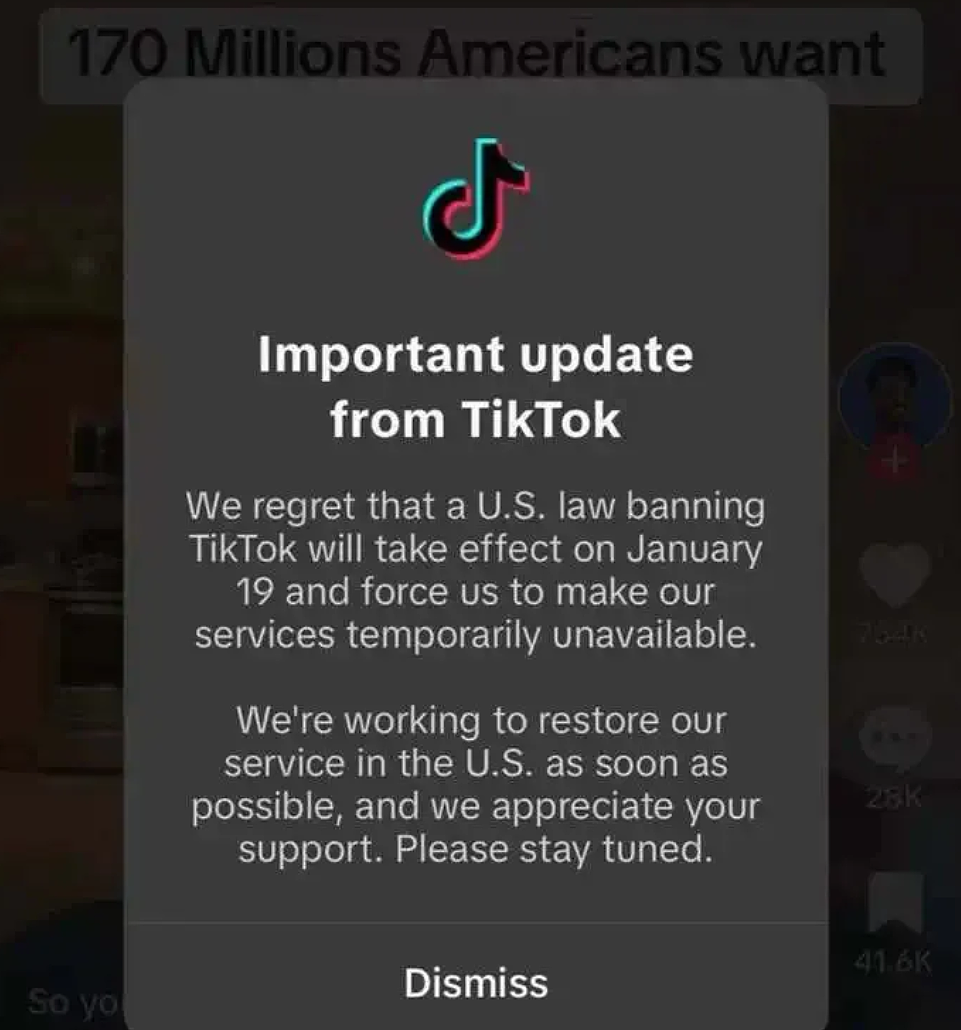 TikTok正式通知美国用户：将暂停服务（组图） - 1