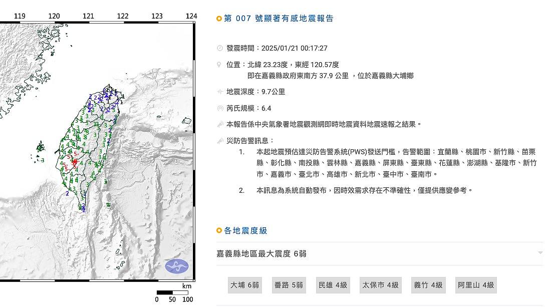 27人伤，台南15分钟7次地震！嘉义最强6.4级，阿里山现奇诡一幕，两岸网友：超大啊！刚睡著被警报吓醒（视频/组图） - 1