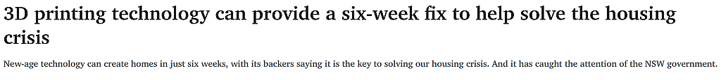 6周就能建好1套房！3D打印技术进军澳洲建筑行业，住房危机有望缓解（组图） - 1