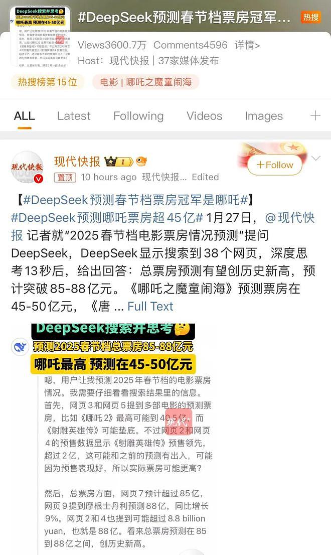 DeepSeek引发震动！澳洲等多国下载榜登顶，美股蒸发1万个亿！中国网友火拿它预测春节档票房、做奥数...（组图） - 20