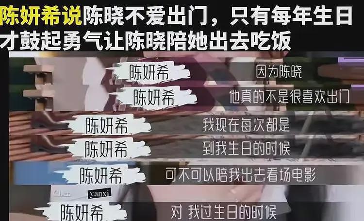 煎熬！陈妍希爆与陈晓1年才能出门1次，还得求，陈晓大学同学证实（组图） - 5