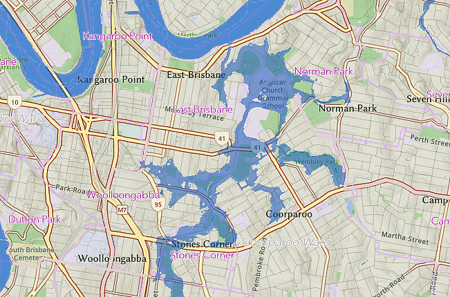 布里斯班洪水风险地图公布：这些区最受影响（组图） - 2