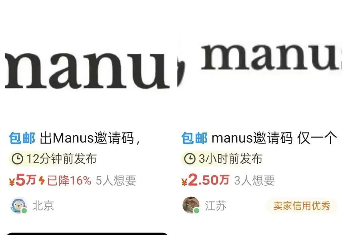 比DeepSeek还实用的“Manus”，封测邀请码遭疯抢，二手价炒到20万（组图） - 2