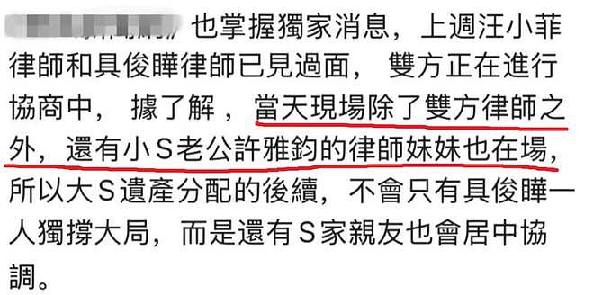 许雅钧富豪姐姐出动：帮大S打遗产官司，为具俊晔解决房产问题（组图） - 3