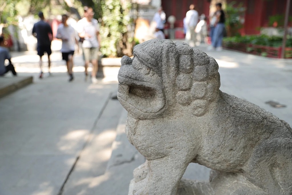 北京法源寺600年石狮子遭缺德游客刻意推倒，身首异处（视频/组图） - 1